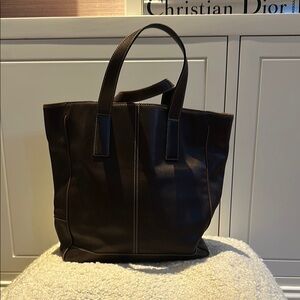 Coach Dark Brown Leather Tote Bag